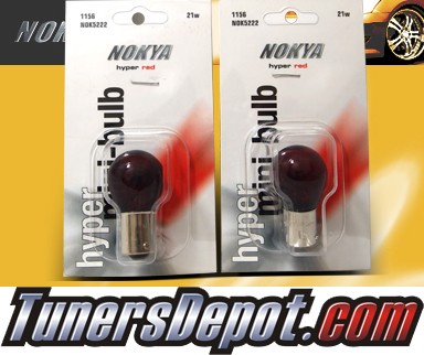 NOKYA® Bulbs (PAIR) - Single Filament Push and Twist 1156 (Hyper Red)- UNIVERSAL