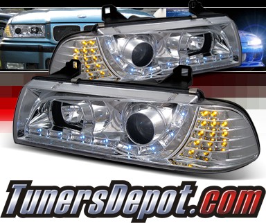 SPEC-D® DRL LED Projector Headlights - 92-98 BMW 325is E36 2dr