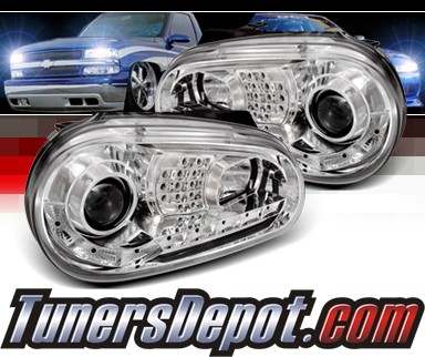 SPEC-D® DRL LED Projector Headlights - 99-05 VW Volkswagen Golf IV (Version 2)