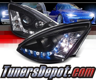 SPEC-D® DRL LED Projector Headlights (Black) - 00-04 Ford Focus