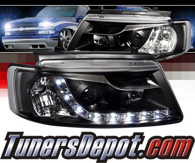 SPEC-D® DRL LED Projector Headlights (Black) - 97-00 VW Volkswagen Passat