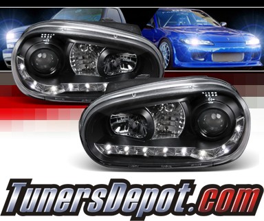 SPEC-D® DRL LED Projector Headlights (Black) - 99-05 VW Volkswagen Golf IV