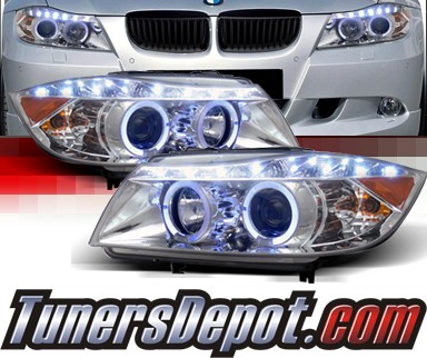 SPEC-D® DRL LED Projector Headlights (Chrome) - 07-08 BMW 335i 4dr E90