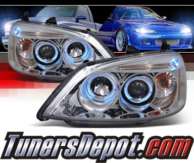 SPEC-D® Halo LED Projector Headlights - 01-03 Honda Civic