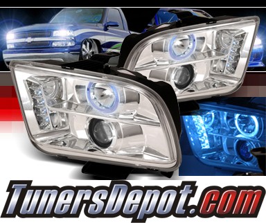 SPEC-D® Halo LED Projector Headlights - 05-09 Ford Mustang