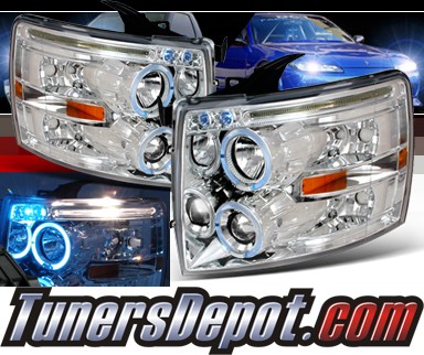 SPEC-D® Halo LED Projector Headlights - 07-13 Chevy Silverado