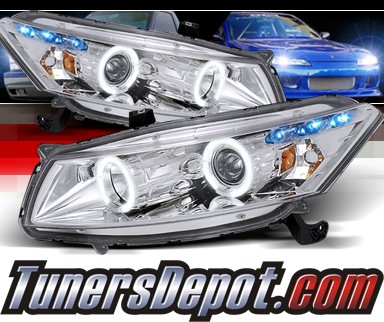 SPEC-D® Halo LED Projector Headlights - 08-12 Honda Accord 2dr