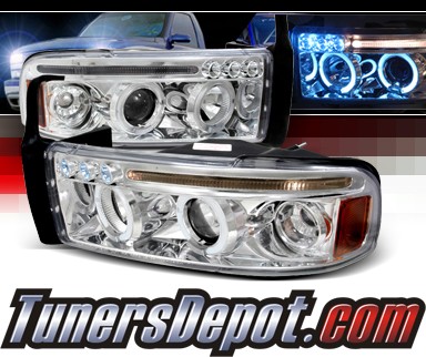 SPEC-D® Halo LED Projector Headlights - 94-01 Dodge Ram 1500 Pickup