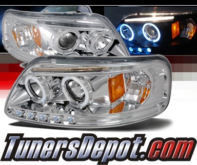 SPEC-D® Halo LED Projector Headlights - 97-02 Ford Expedition