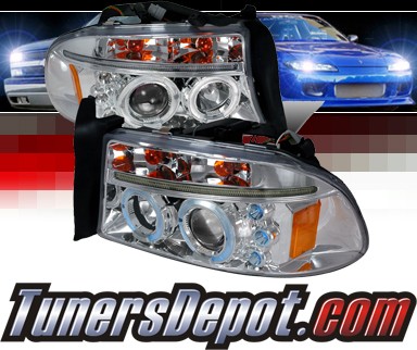 SPEC-D® Halo LED Projector Headlights - 97-04 Dodge Dakota