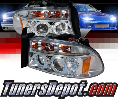 SPEC-D® Halo LED Projector Headlights - 98-03 Dodge Durango