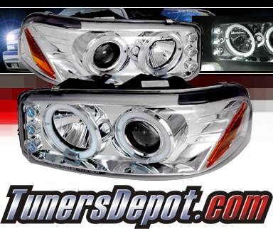 SPEC-D® Halo LED Projector Headlights - 99-06 GMC Sierra Denali