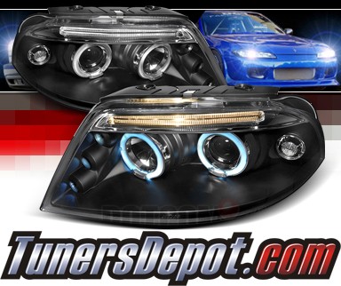 SPEC-D® Halo LED Projector Headlights (Black) - 01-05 VW Volkswagen Passat