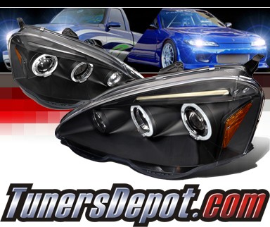 SPEC-D® Halo LED Projector Headlights (Black) - 02-04 Acura RSX RS-X
