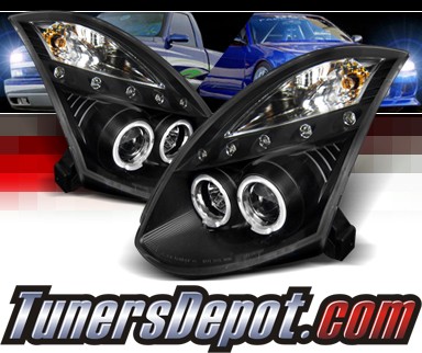 SPEC-D® Halo LED Projector Headlights (Black) - 03-08 Infiniti G35 2dr (w/ OEM HID Only)