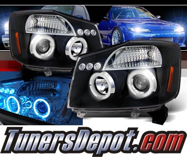 SPEC-D® Halo LED Projector Headlights (Black) - 04-07 Nissan Titan