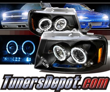 SPEC-D® Halo LED Projector Headlights (Black) - 04-08 Ford F-150 F150