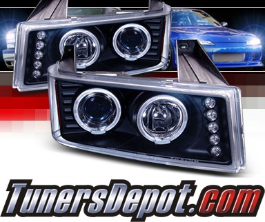 SPEC-D® Halo LED Projector Headlights (Black) - 04-10 GMC Canyon