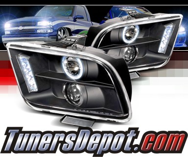 SPEC-D® Halo LED Projector Headlights (Black) - 05-09 Ford Mustang