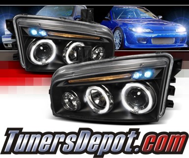 SPEC-D® Halo LED Projector Headlights (Black) - 06-10 Dodge Charger
