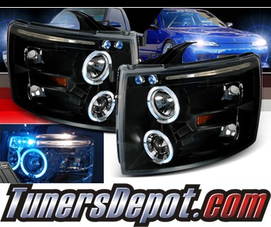 SPEC-D® Halo LED Projector Headlights (Black) - 07-13 Chevy Silverado