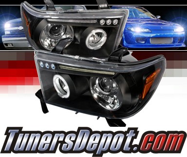 SPEC-D® Halo LED Projector Headlights (Black) - 08-13 Toyota Sequoia