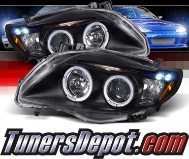 SPEC-D® Halo LED Projector Headlights (Black) - 09-10 Toyota Corolla