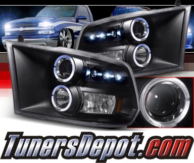 SPEC-D® Halo LED Projector Headlights (Black) - 09-12 Dodge Ram Pickup
