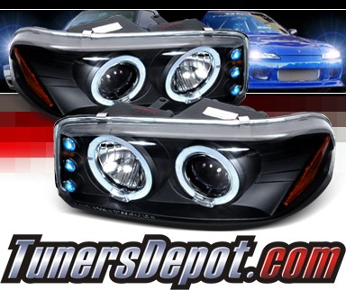 SPEC-D® Halo LED Projector Headlights (Black) - 2007 GMC Sierra Classic