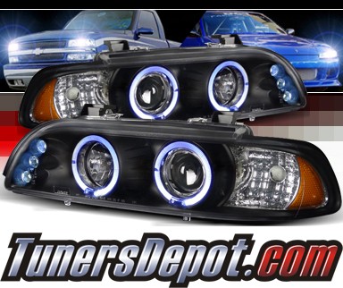 SPEC-D® Halo LED Projector Headlights (Black) - 97-00 BMW 528i E39