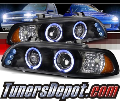 SPEC-D® Halo LED Projector Headlights (Black) - 97-00 BMW 540i E39