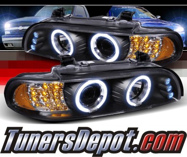 SPEC-D® Halo LED Projector Headlights (Black) - 97-00 BMW 540i E39 (Version 2)