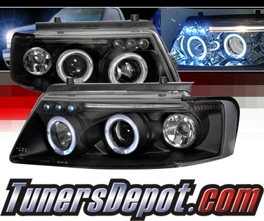 SPEC-D® Halo LED Projector Headlights (Black) - 97-00 VW Volkswagen Passat