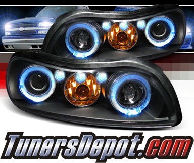 SPEC-D® Halo LED Projector Headlights (Black) - 97-03 Chevy Malibu