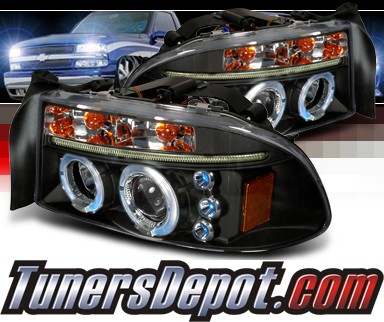 SPEC-D® Halo LED Projector Headlights (Black) - 97-04 Dodge Dakota