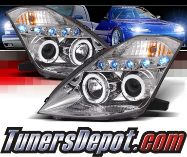 SPEC-D® Halo LED Projector Headlights (Chrome) - 03-05 Nissan 350Z (w/o Stock HID)