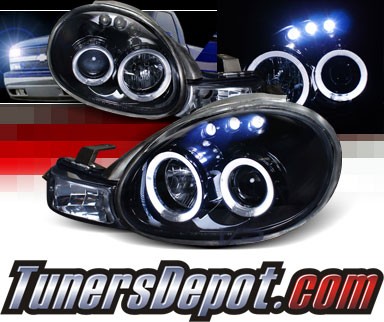 SPEC-D® Halo LED Projector Headlights (Glossy Black) - 00-02 Dodge Neon