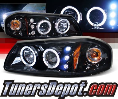 SPEC-D® Halo LED Projector Headlights (Glossy Black) - 00-05 Chevy Impala