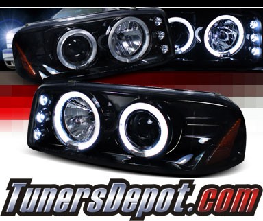 SPEC-D® Halo LED Projector Headlights (Glossy Black) - 00-06 GMC Yukon