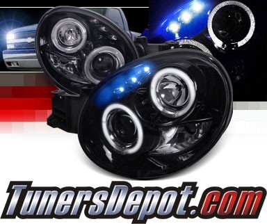 SPEC-D® Halo LED Projector Headlights (Glossy Black) - 02-03 Subaru Impreza