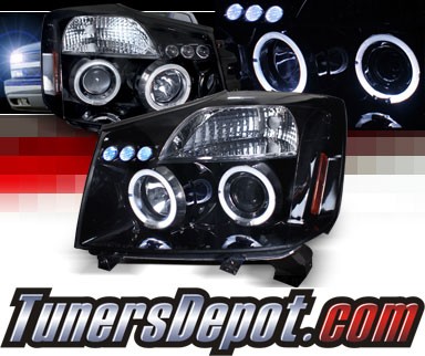 SPEC-D® Halo LED Projector Headlights (Glossy Black) - 04-07 Nissan Titan