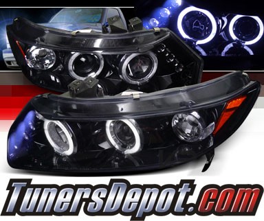 SPEC-D® Halo LED Projector Headlights (Glossy Black) - 06-11 Honda Civic 2dr