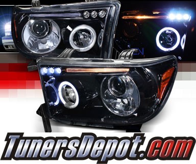 SPEC-D® Halo LED Projector Headlights (Glossy Black) - 07-09 Toyota Tundra