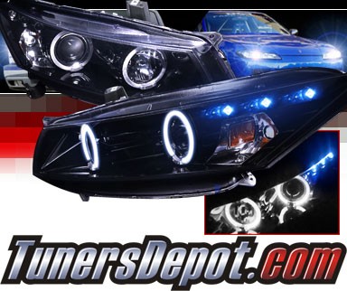 SPEC-D® Halo LED Projector Headlights (Glossy Black) - 08-12 Honda Accord 2dr