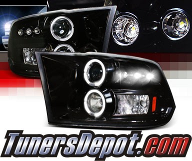 SPEC-D® Halo LED Projector Headlights (Glossy Black) - 09-12 Dodge Ram Pickup