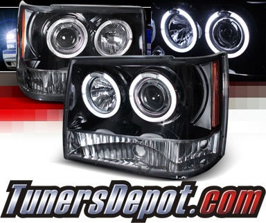 SPEC-D® Halo LED Projector Headlights (Glossy Black) - 93-98 Jeep Grand Cherokee