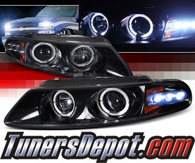 SPEC-D® Halo LED Projector Headlights (Glossy Black) - 97-00 Dodge Avenger