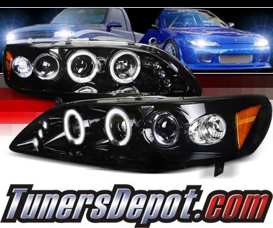 SPEC-D® Halo LED Projector Headlights (Glossy Black) - 98-02 Honda Accord