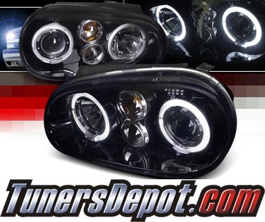 SPEC-D® Halo LED Projector Headlights (Glossy Black) - 99-03 VW Volkswagen Golf