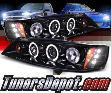 SPEC-D® Halo LED Projector Headlights (Glossy Black/Smoke) - 94-97 Honda Accord